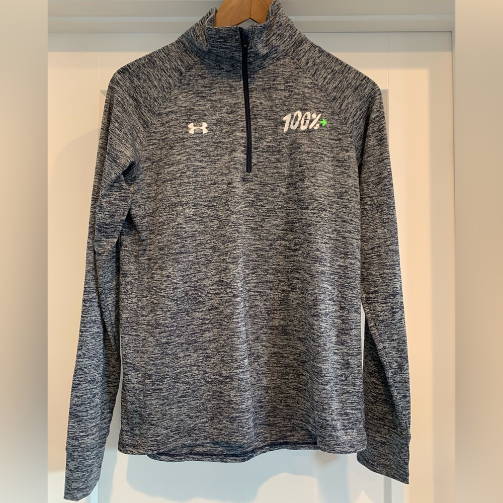 Pelotonia Under Armour 1/4 Zip Long Sleeve Top, Size Small, Navy